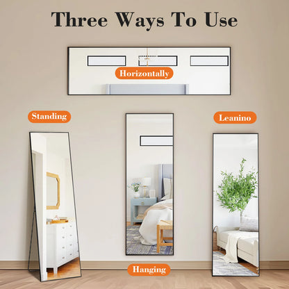 LLE Full-Length Mirror 64" X 21" (with Aluminum Alloy Frame & Stand)